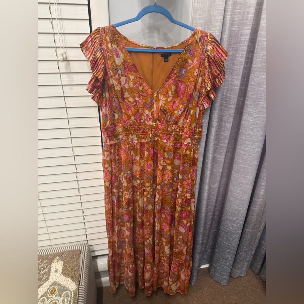 Ann Taylor orange floral maxi dress